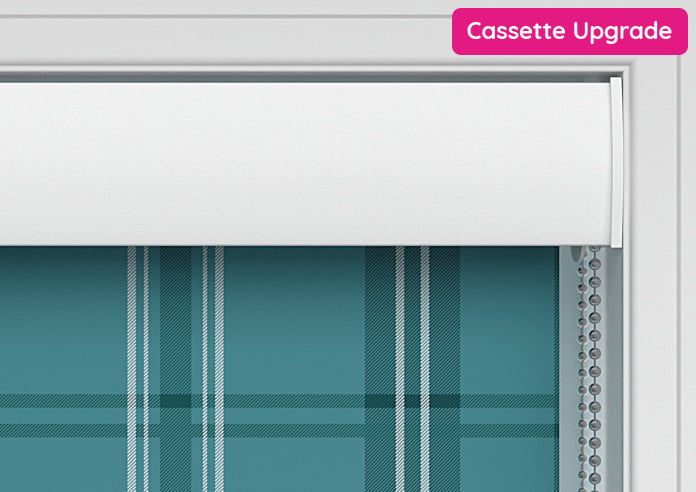 Montrose (Blackout), Tartan Teal - Motorised Roller Blind - Image 8